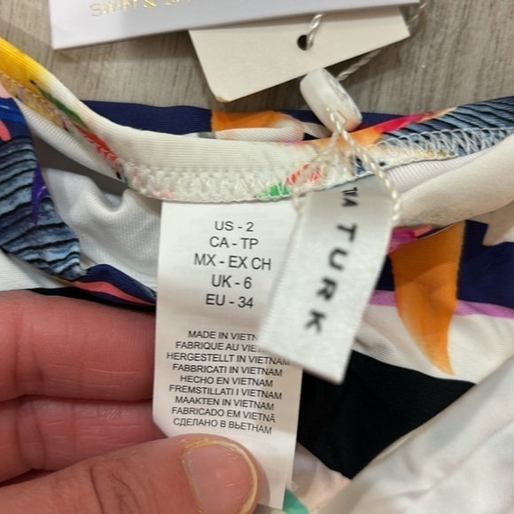 Trina Turk women's white treasure cove hipster bikini bottom size 10 NWT - Picture 5 of 7